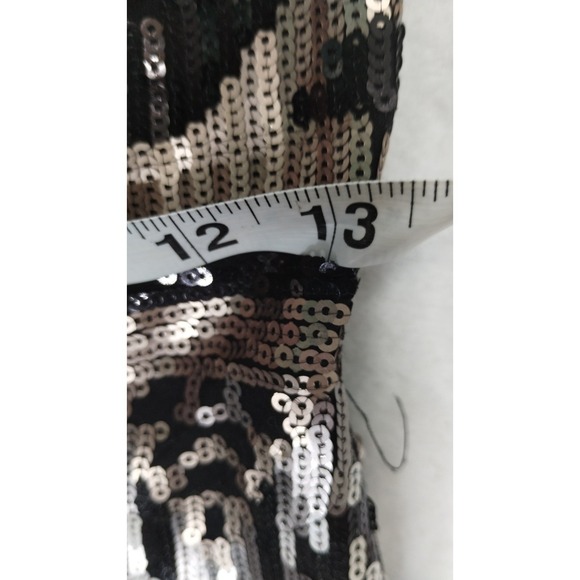 City Triangles Black Gold Sequin Mini Dress Sz 9 Party Cocktail Clubwear - Picture 8 of 12